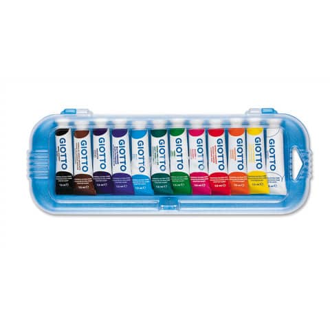 Tempere GIOTTO Extra 7,5 ml assortiti scatola appendibile da 12 tubetti 30250000